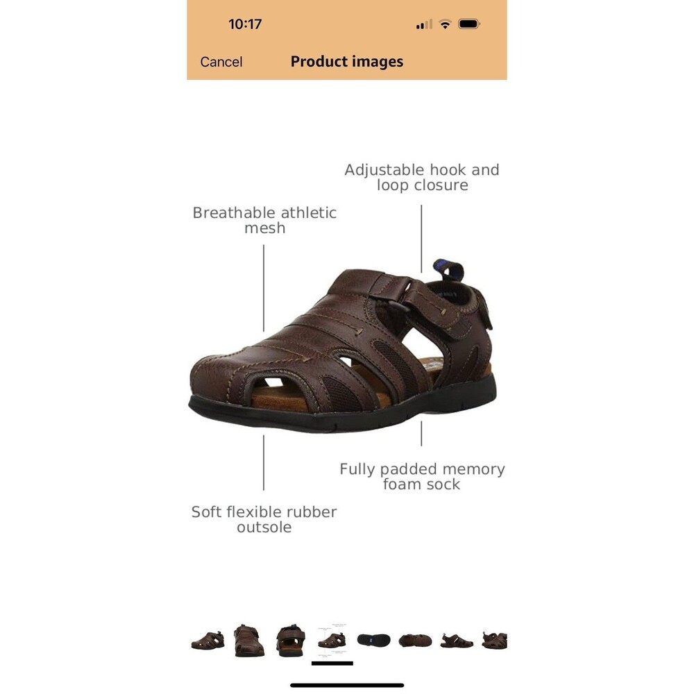 Nunn Bush Dual Comfort Men’s Fisherman Sandals Size 10 W(EEE) NWT Tan - Picture 14 of 15